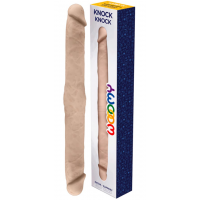 Фаллоимитатор Adrien Lastic - Wooomy - Knock-Knock, двусторонний, телесный 38.5 см