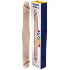 Фаллоимитатор Adrien Lastic - Wooomy - Knock-Knock, двусторонний, телесный 38.5 см