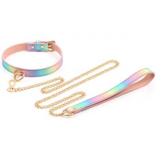 BDSM поводок с мелкой цепью Glam leash