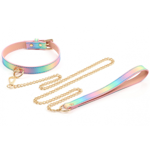 BDSM поводок с мелкой цепью Glam leash