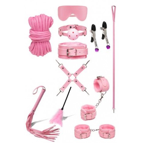 BDSM Набор большой розовый с щекоталкой 