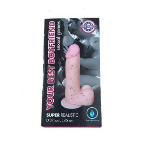 Телесный гибкий фаллоимитатор-реалистик Best Boyfriend 145 mm EE-10244