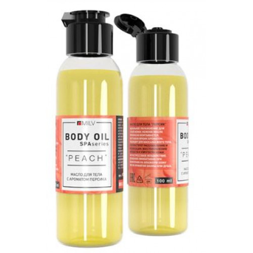 Массажное масло Body oil - Peach (персик) 100ml Milv