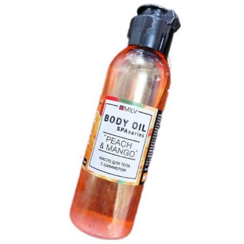 Массажное масло Body oil - Peach n Mango (персик и манго) с шиммером 100ml