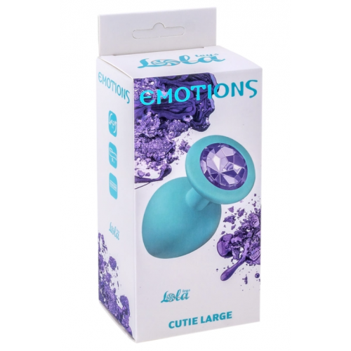 Большая голубая анальная пробка Emotions Cutie Large - 10 см.