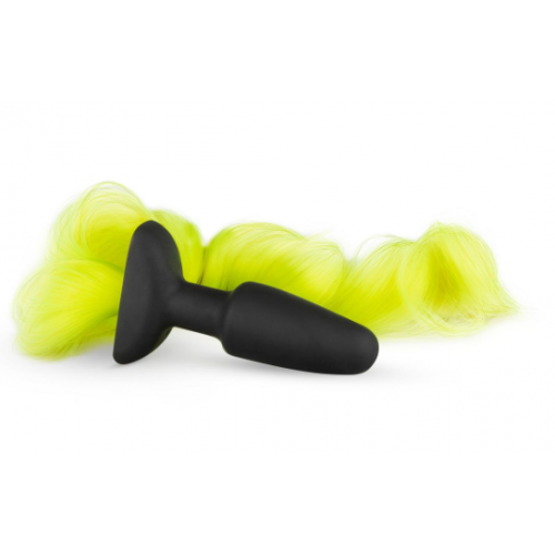 Силиконовый плаг с желтым хвостом Butt Plug With Tail