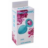 Средняя голубая анальная пробка Emotions Cutie Medium Red stone