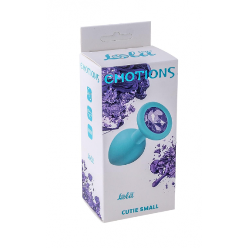 Маленькая голубая анальная пробка Emotions Cutie small violet stone - 7 см.