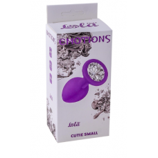 Маленькая фиолетовая анальная пробка Emotions Cutie small crystal stone - 7 см.