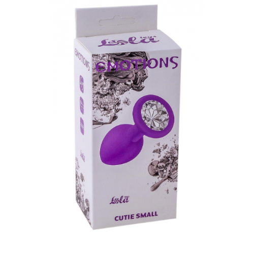 Маленькая фиолетовая анальная пробка Emotions Cutie small crystal stone - 7 см.