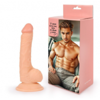 Реалистичный фаллоимитатор Erowoman с мошонкой на присоске L рабочей части 140 мм D 37 мм ER-30057