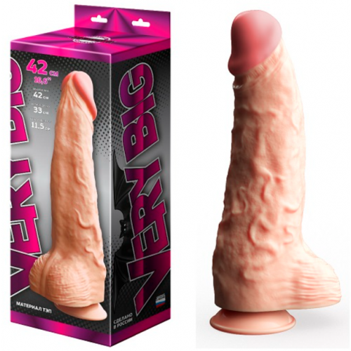  Фаллоимитатор неоскин СУПЕРГИГАНТ с присоской в коробке, 958503