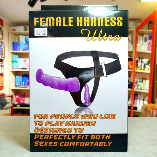 Женский страпон Фиолетовый С Двумя Насадками - 18 См. BW-022021 (цвет из ассортимента)