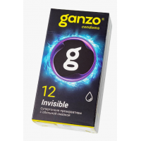 Презервативы Ganzo Invisible, супертонкие, с доп. смазкой, латекс, 12 шт.