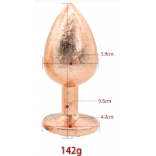 Анальная ювелирка Gold ice L (цвет камня в ассортименте)
