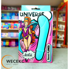 Голубой мини-вибратор Universe Secret Flower - 12,6 см.