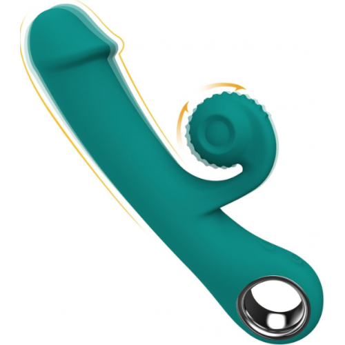 Вибратор с клиторальным отростком Green Snail Dong