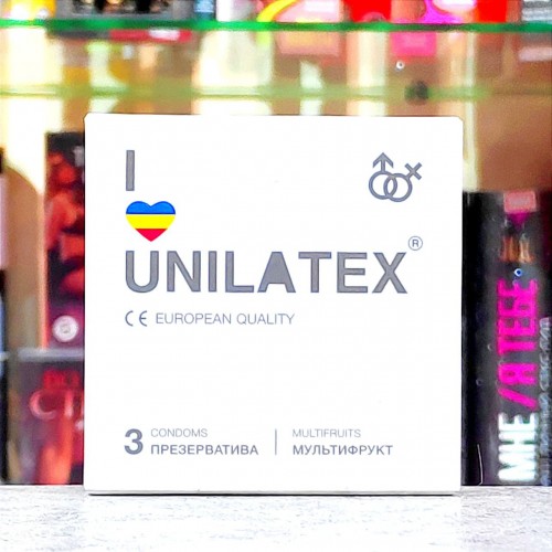 Разноцветные ароматизированные презервативы Unilatex Multifruits - 3 шт.