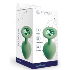 Анальная ювелирка Le Frivole gamma S светло зеленая с зеленым камнем