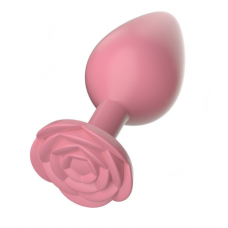 Анальная ювелирка Силикон Light Pink Garden Rose L (цвет камня в ассортименте)