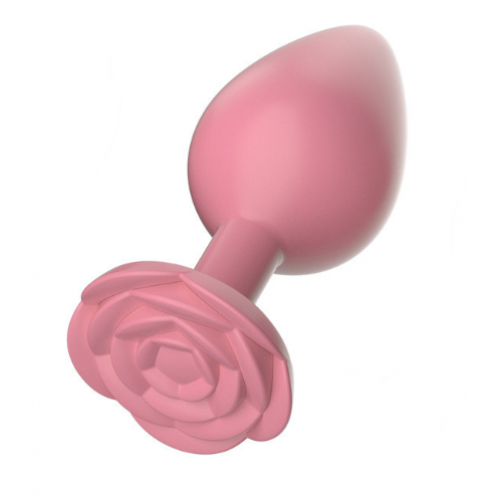 Анальная ювелирка Силикон Light Pink Garden Rose S (цвет камня в ассортименте)