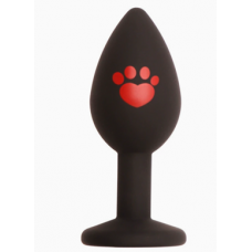 Анальная ювелирка Силикон Paw Black L (цвет камня в ассортименте)
