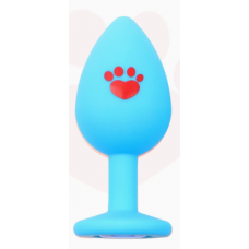 Анальная ювелирка Силикон Paw Blue S (цвет камня в ассортименте)