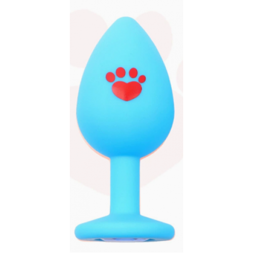 Анальная ювелирка Силикон Paw Blue S (цвет камня в ассортименте)