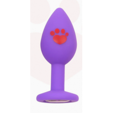 Анальная ювелирка Силикон Paw Violet L (цвет камня в ассортименте)