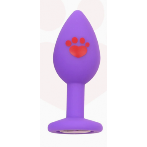 Анальная ювелирка Силикон Paw Violet M (цвет камня в ассортименте)