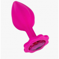 Анальная ювелирка Силикон Pink Flower Plum S (цвет камня в ассортименте)