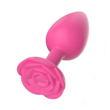 Анальная ювелирка Силикон Pink Garden Rose M (цвет камня в ассортименте)