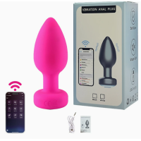 Анальная вибропробка Pink Zinger на управлении через телефон