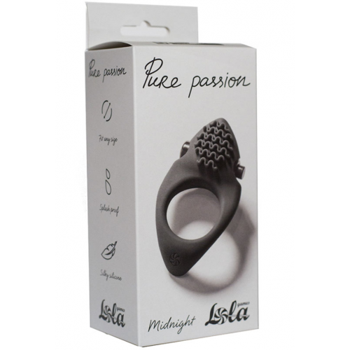 Эрекционное виброкольцо Pure Passion Midnight Gray