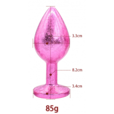 Анальная ювелирка Purple ice M (цвет камня в ассортименте)