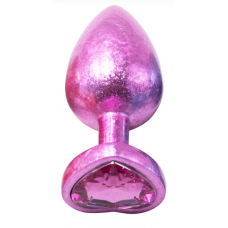 Анальная ювелирка Сердце Purple ice M (цвет камня в ассортименте)