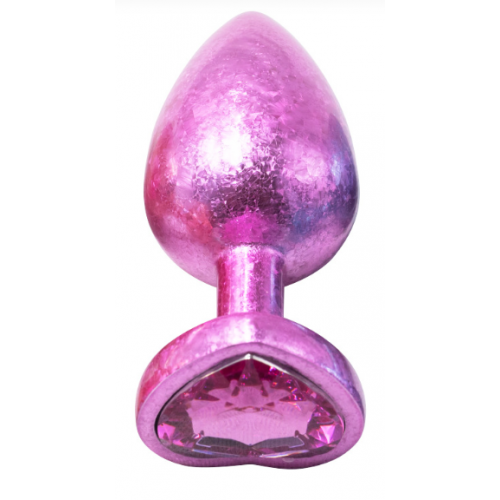 Анальная ювелирка Сердце Purple ice M (цвет камня в ассортименте)