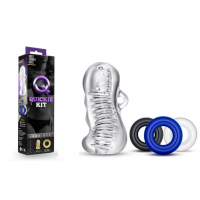 Набор для мужчин «Quickie Kits Jerk Off» мастурбатор и 3 эрекционных кольца