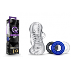 Набор для мужчин «Quickie Kits Jerk Off» мастурбатор и 3 эрекционных кольца