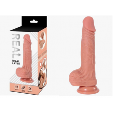 Реалистичный фаллоимитатор REAL Dual Layer, dual silicone, 15х3,8 см RDS10023