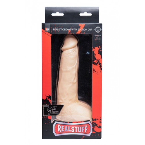 Телесный фаллоимитатор Realstuff Realistic Dong 9inch 23х5 см