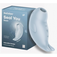 Вакуумный стимулятор клитора Satisfyer Seal you soon, голубой