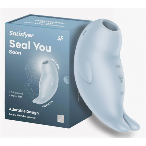 Вакуумный стимулятор клитора Satisfyer Seal you soon, голубой