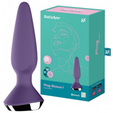Анальный смарт-стимулятор с вибрацией Satisfyer Plug-ilicious 1 фиолетовый (Управление через телефон)