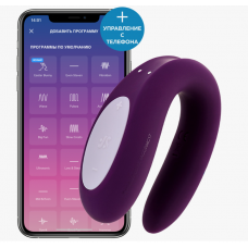ТЕСТЕР Фиолетовый вибратор для пар Satisfyer DOUBLE JOY с управлением через приложение