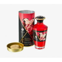 Масло для массажа Shunga blazing cgerry, разогревающее, с ароматом вишни, 100 мл