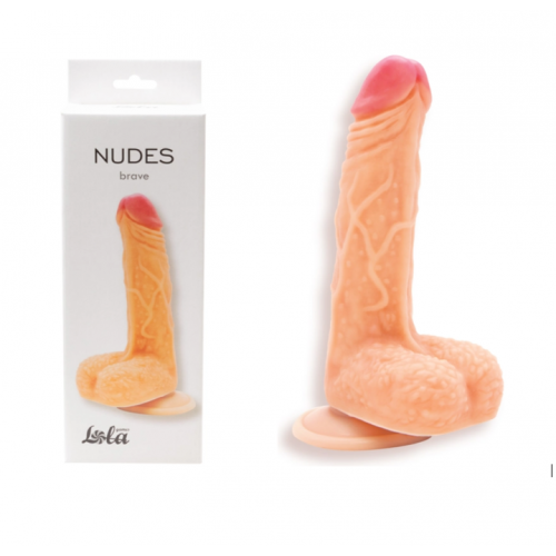 Телесный фаллоимитатор на присоске Brave - 17,5 см.