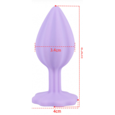 Анальная ювелирка Силикон Violet Flower Plum M (цвет камня в ассортименте)