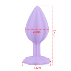 Анальная ювелирка Силикон Violet Flower Plum S (цвет камня в ассортименте)