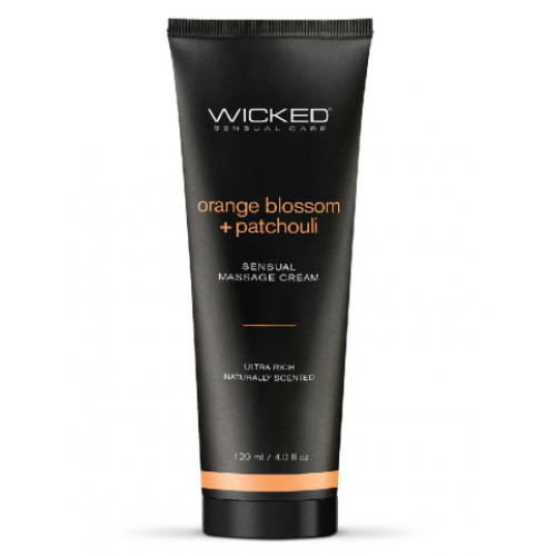 Уходовый и массажный легкий крем WICKED Orange Blossom & Patchouli 120 мл для двоих